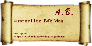 Austerlitz Bódog névjegykártya
